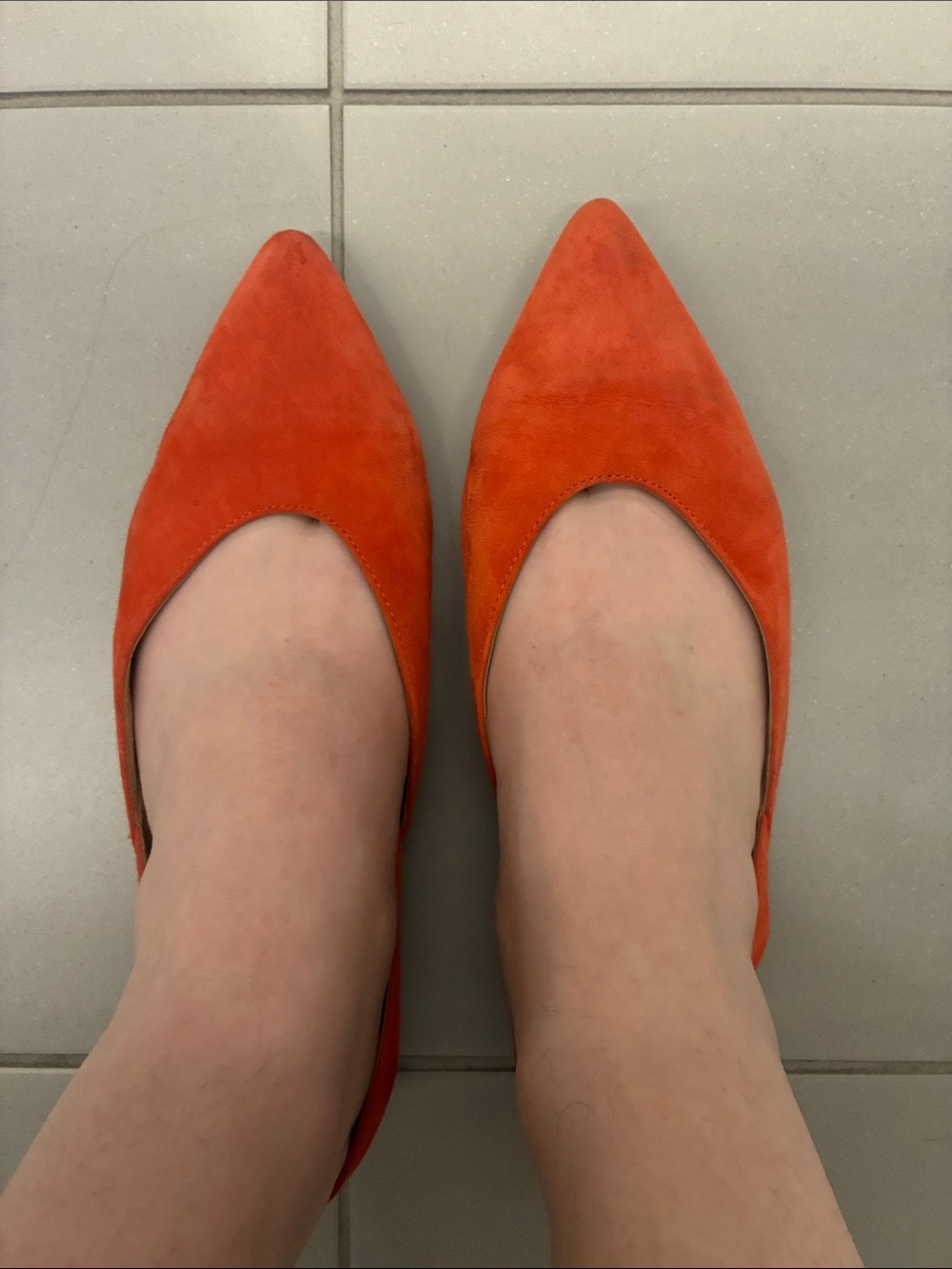 Madewell The Ava Slingback Flat in Suede Cherry Red 8.5 S921